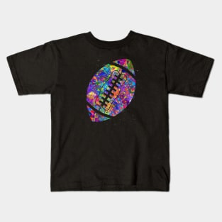 American Football ball watercolor Kids T-Shirt